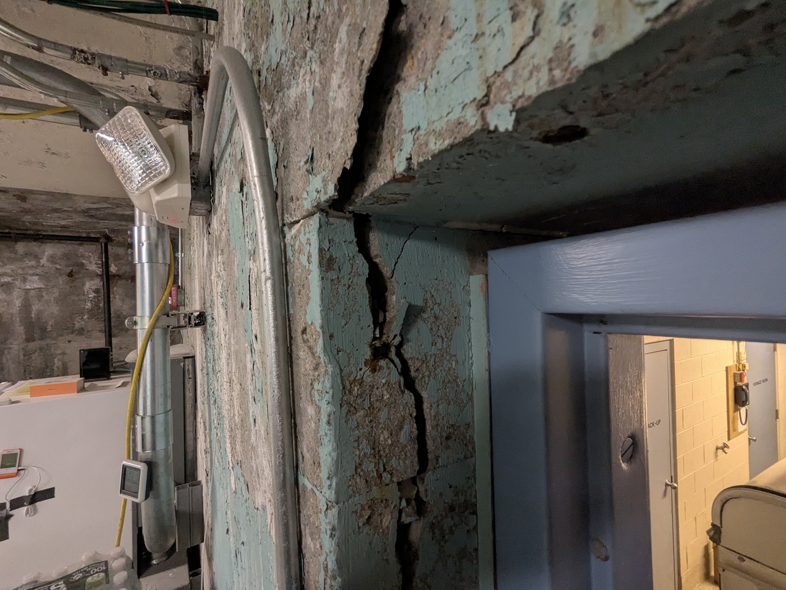 This is our secure radio room. The concrete structure is failing badly